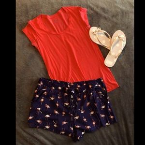 Pink scoop neck short sleeve tee